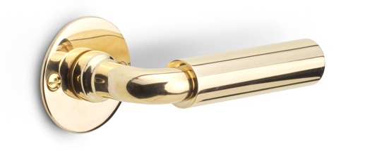 1923MRR50 - unsprung lever handle on rose brass unlacquered