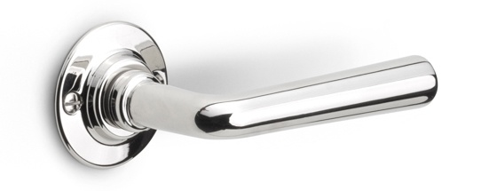 1925GRR50 - sprung lever handle on rose bright nickel