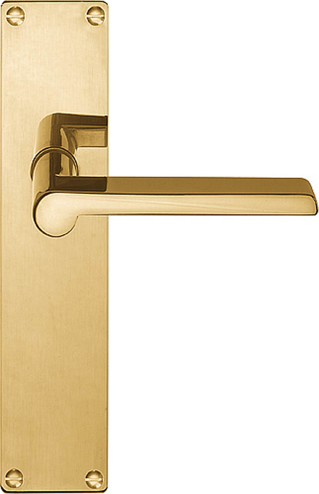 1927MPSFC - unsprung lever handle on blank plate brass unlacquered