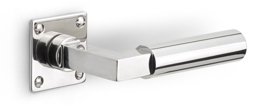 1930MRV45 - unsprung lever handle on rose bright nickel