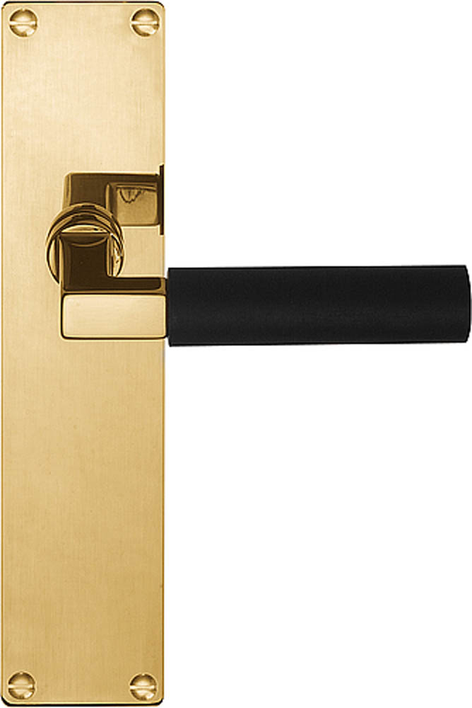 1930MPSFC - unsprung lever handle on blank plate brass unlacquered/ebony wood