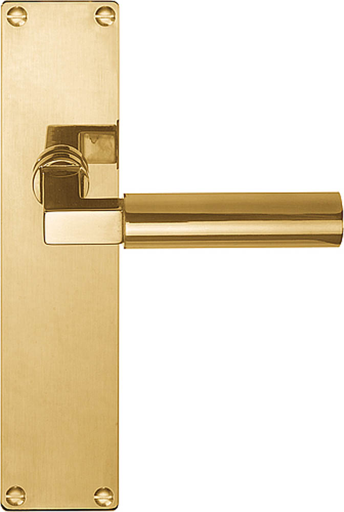 1930MPSFC - unsprung lever handle on blank plate brass unlacquered