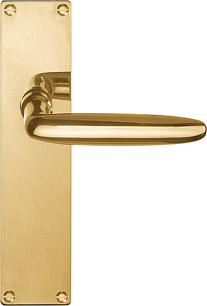 1938MPSFC - unsprung lever handle on blank plate brass unlacquered