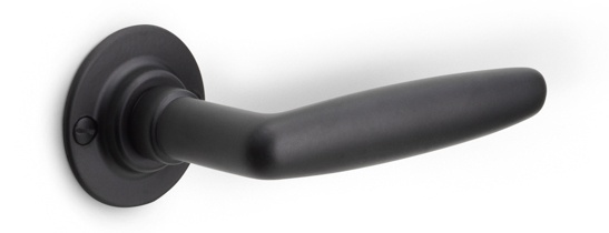 1938GRR50 - sprung lever handle on rose satin black