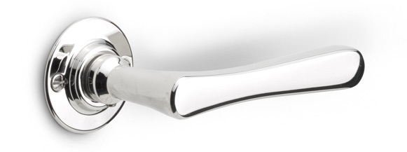 1935GRR50 - sprung lever handle on rose bright nickel