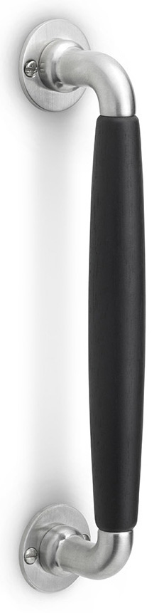 MG1932B - pull handle brass unlacquered/ebony wood