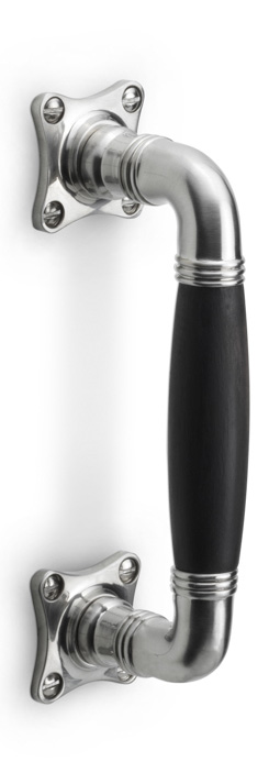 MG1934C - pull handle satin nickel/ebony wood