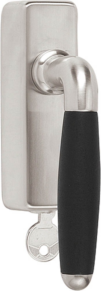 1932-DKLOCK-O - L TIMELESS 1932-DK-LOCK-O locking tilt and turn window handle satin nickel/ebony wood left-turning