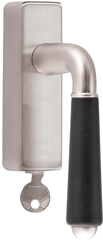 1952-DKLOCK-O - L TIMELESS 1952-DK-LOCK-O locking tilt and turn window handle satin nickel/ebony wood left-turning