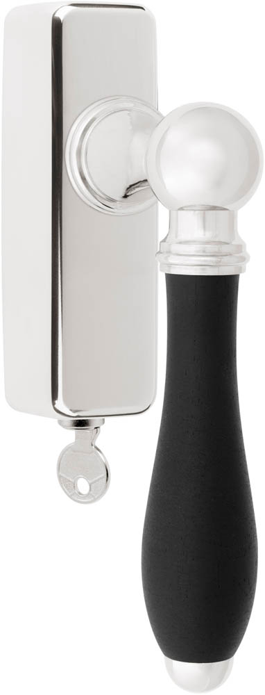 1815-DKLOCK-O - L TIMELESS 1815-DK-LOCK-O locking tilt and turn window handle bright nickel/ebony wood left-turning