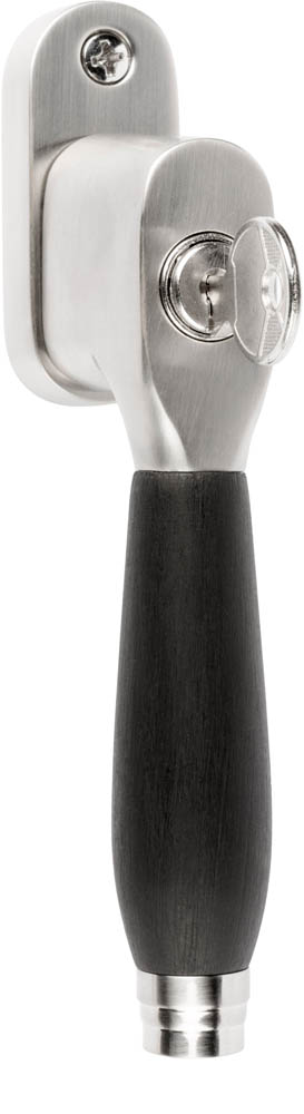 1934-DK-FA - L TIMELESS 1934-DK-FA locking offset tilt and turn window handle brass unlacquered/ebony wood left-turning