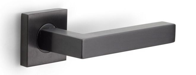 BSQ1 - sprung lever handle on rose PVD gunmetal
