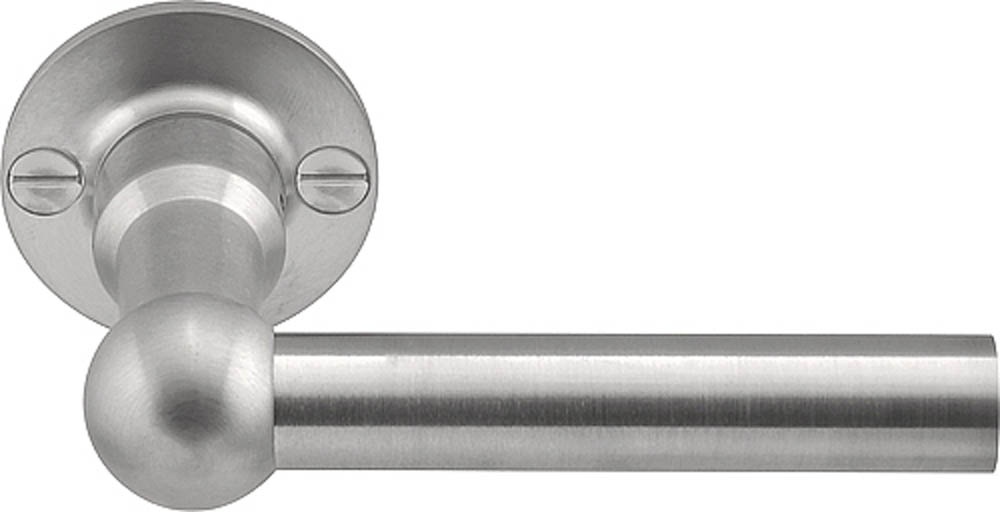 FVL85/40 - solid unsprung door handle on rose  satin stainless steel