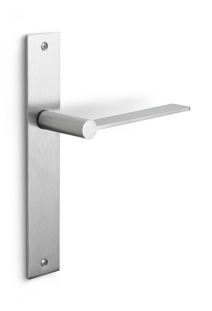 EGP236SFC - unsprung lever handle on blank plate satin stainless steel