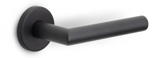 LB2-19 - sprung lever handle on rose EN1906 class 3 satin black