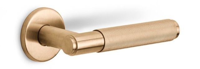 LB5 - sprung door handle on rose EN1906 class 3 PVD light bronze