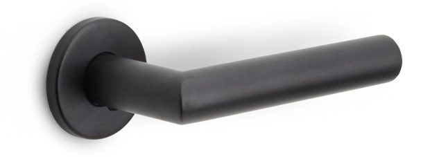 LB2-22 - sprung lever handle on rose EN1906 class 3 satin black