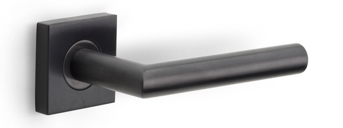 LB2-19BSQ - sprung lever handle on rose PVD gunmetal