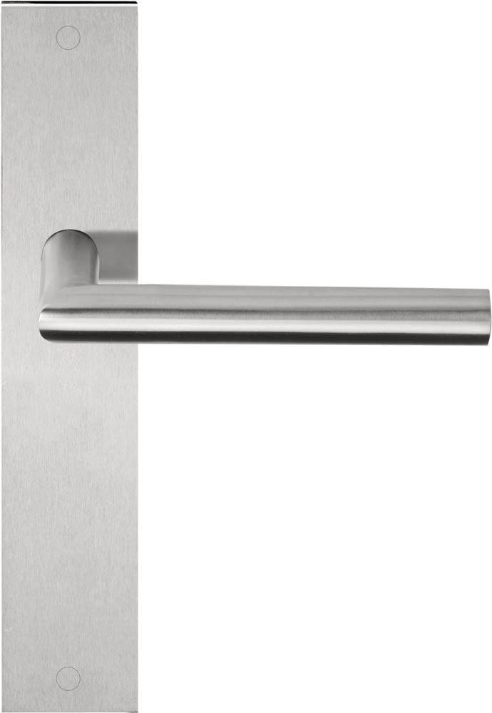 LB2-19P236SFC - unsprung lever handle on blank plate satin stainless steel
