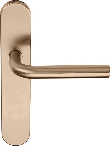 LB3-19P13SFC - sprung lever handle on blank plate PVD light bronze