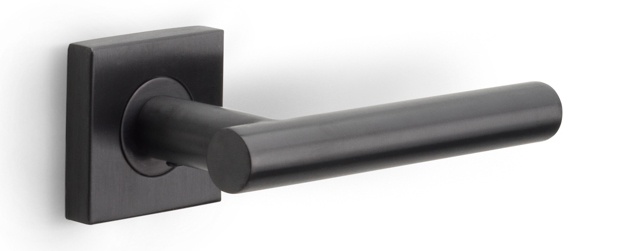 LB7-19BSQ - sprung lever handle on rose PVD gunmetal