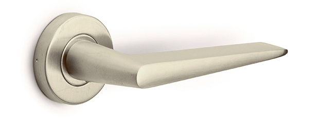LB21H - sprung door handle on rose PVD light bronze