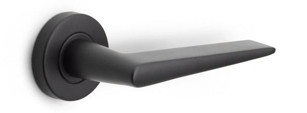 LB21H - sprung door handle on rose PVD light bronze