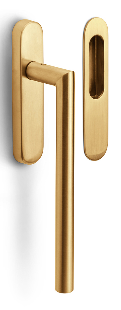 LB230Y - solid set internal lift-up sliding door handle porfile including cylinder hole PC69