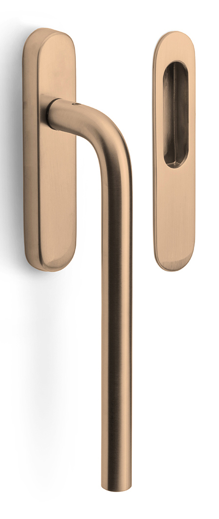 LB231Y - solid set internal lift-up sliding door handle porfile including cylinder hole PC69