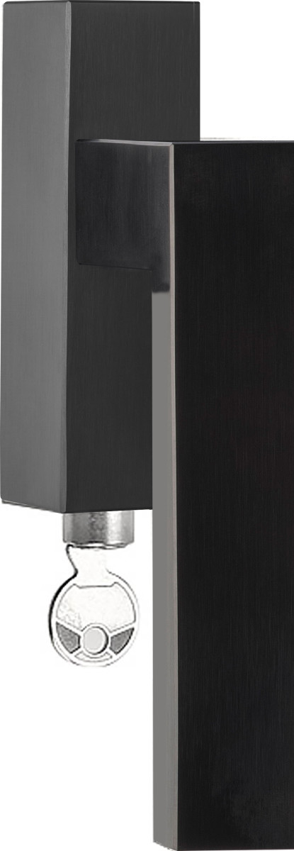 LSQ4-DKLOCK - L SQUARE LSQ4-DKLOCK locking tilt and turn window handle PVD satin black left-turning