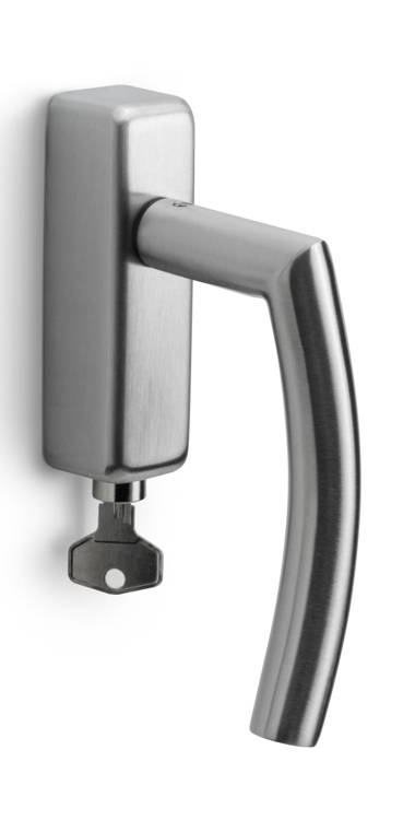 LB4-DKLOCK-O - L BASICS LB4-DKLOCK-O locking tilt and turn window handle satin stainless steel left-turning