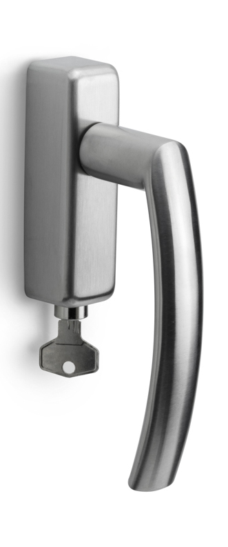 LB14-DKLOCK-O - L BASICS LB14-DKLOCK-O locking tilt and turn window handle satin stainless steel left-turning