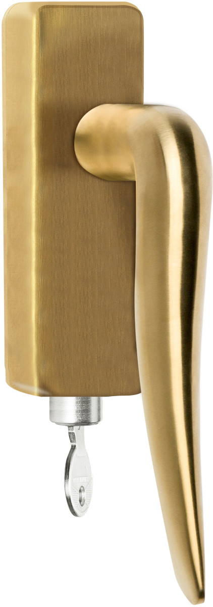 LB20-DKLOCK-O - L BASICS LB20-DKLOCK-O locking tilt and turn window handle PVD satin gold left-turning