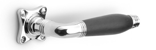 1934GRK - 37 sprung lever handle on rose bright nickel/ebony wood