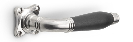 1934GRK - 37 sprung lever handle on rose satin nickel/ebony wood