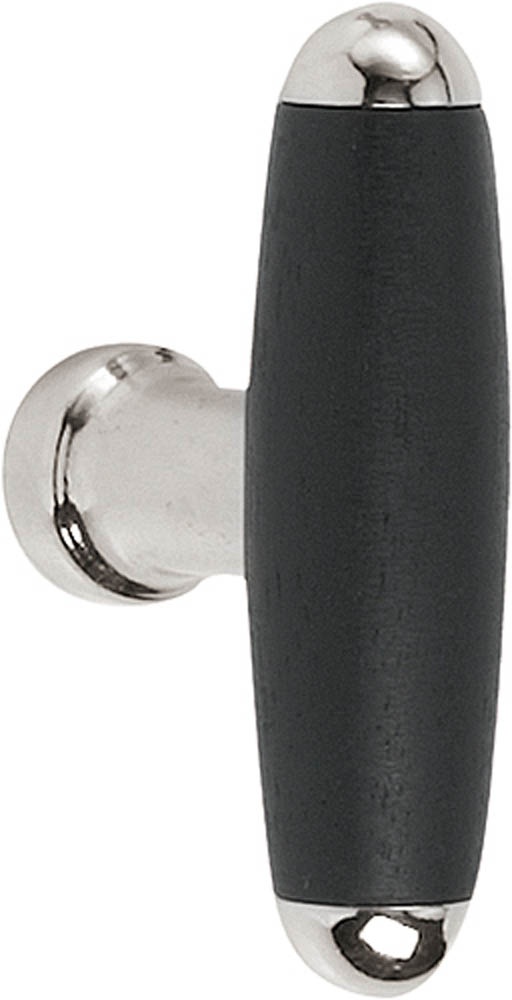 1932M - cabinet knob bright nickel/ebony wood