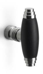 1934M - cabinet knob bright nickel/ebony wood