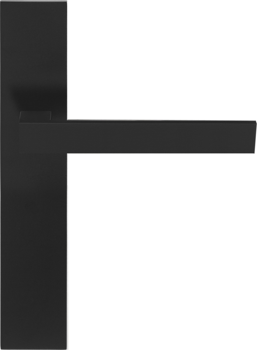 LSQ2CBP236SFC - unsprung lever handle with short neck on blank plate satin black