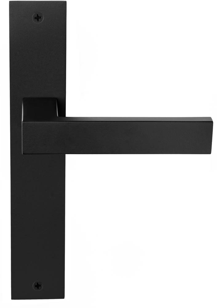 LSQ4P236SFC - unsprung lever handle on blank plate satin black