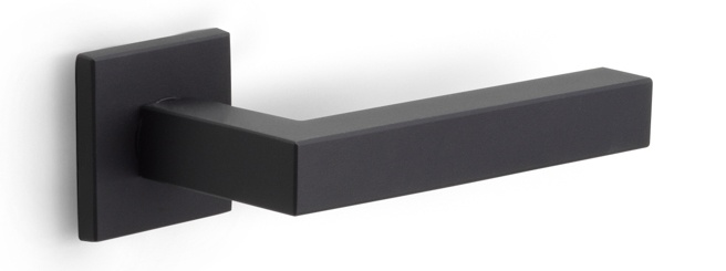 LSQ1-G - sprung door handle on rose  satin stainless steel
