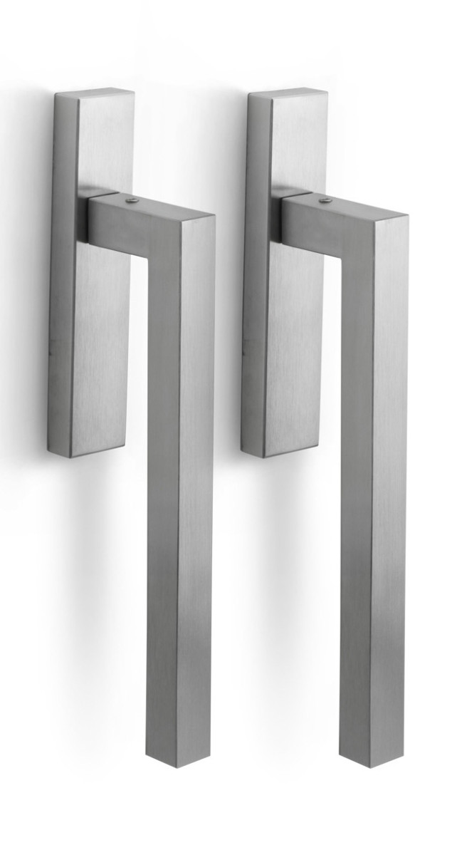 LSQ230PAY - set of lift-up sliding door handles profile cylinder hole Y69 satin stainless steel