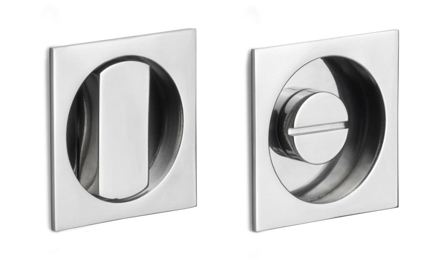 LSQ54S - flush pull set with thumbturn incl. 6/8 mm pin DT38-42mm* polished stainless steel