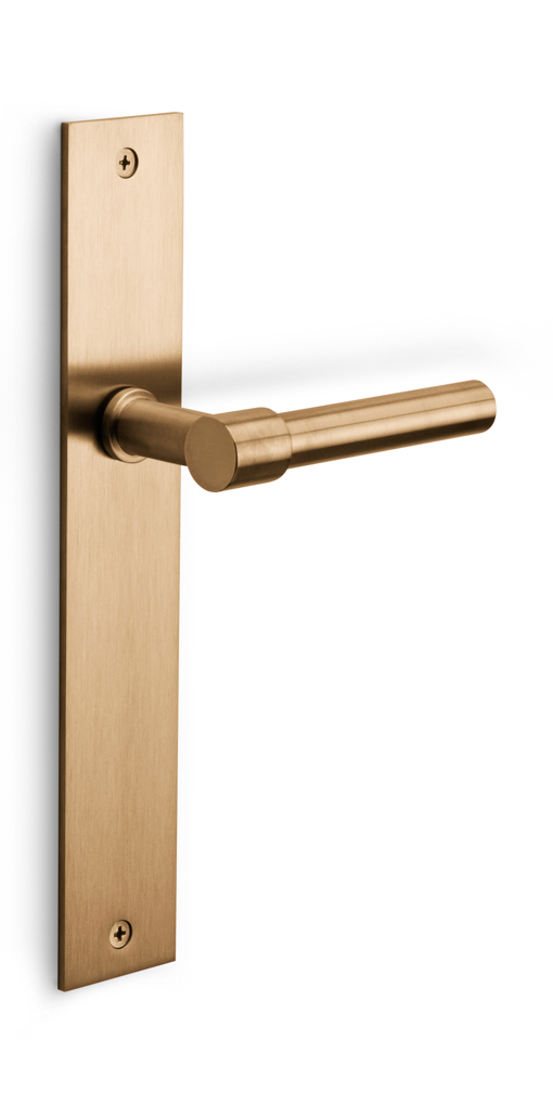 PBL15P236SFC - unsprung lever handle on blank plate PVD light bronze