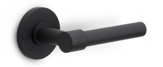 PBL15/50 - solid double sprung door handle on rose satin stainless steel