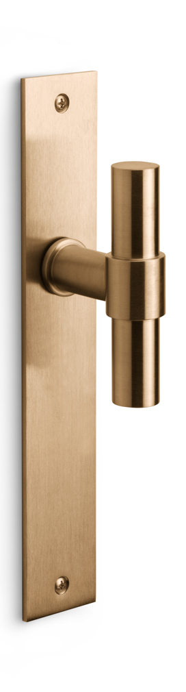 PBT20P236SFC - unsprung lever handle on blank plate PVD light bronze