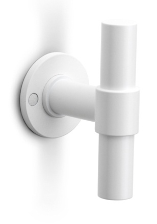 PBT20/50 - solid double sprung door handle on rose PVD champagne