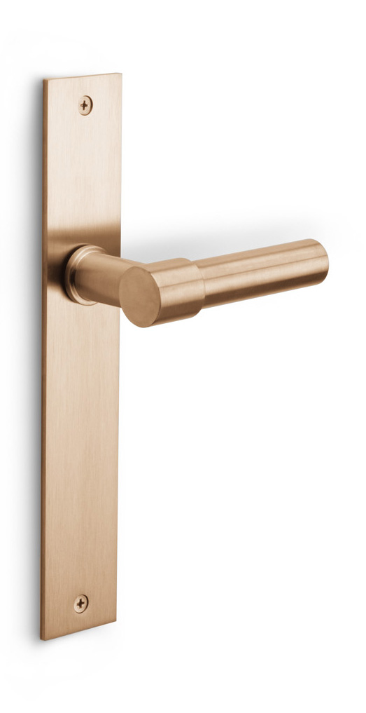PBL20P236SFC - unsprung lever handle on blank plate PVD light bronze