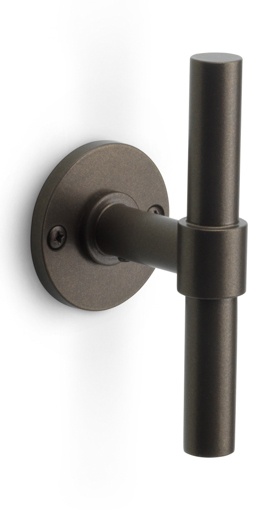 PBT15XL/50 - solid double sprung door handle on rose bronze