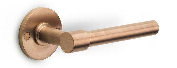 PBL15XL/50 - solid double sprung door handle on rose  satin stainless steel