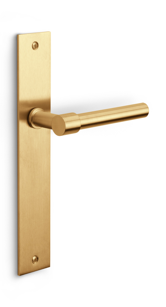 PBL15XLP236SFC - unsprung lever handle on blank plate PVD satin gold